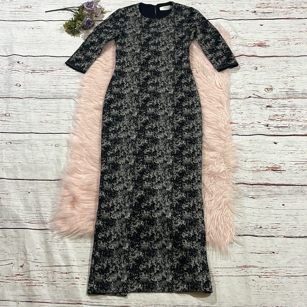 Hunter Bell New York Textured Splatter Midi 3/4 Sleeve Dress
